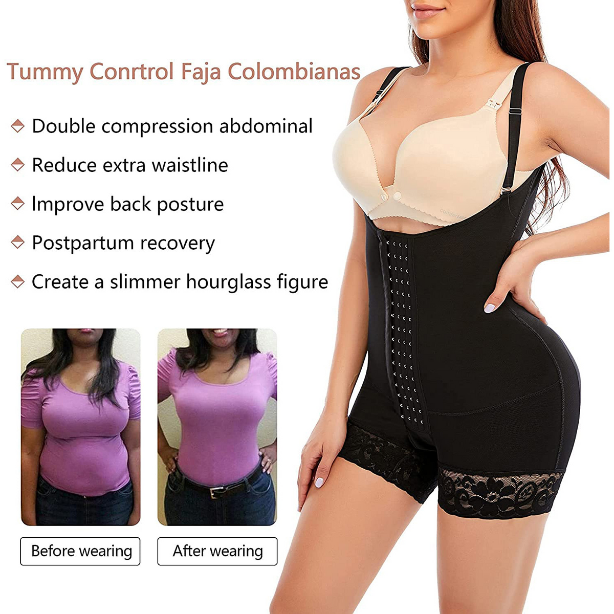 KELONDA™ Tummy Control Fajas Colombianas For Women Butt Lifter